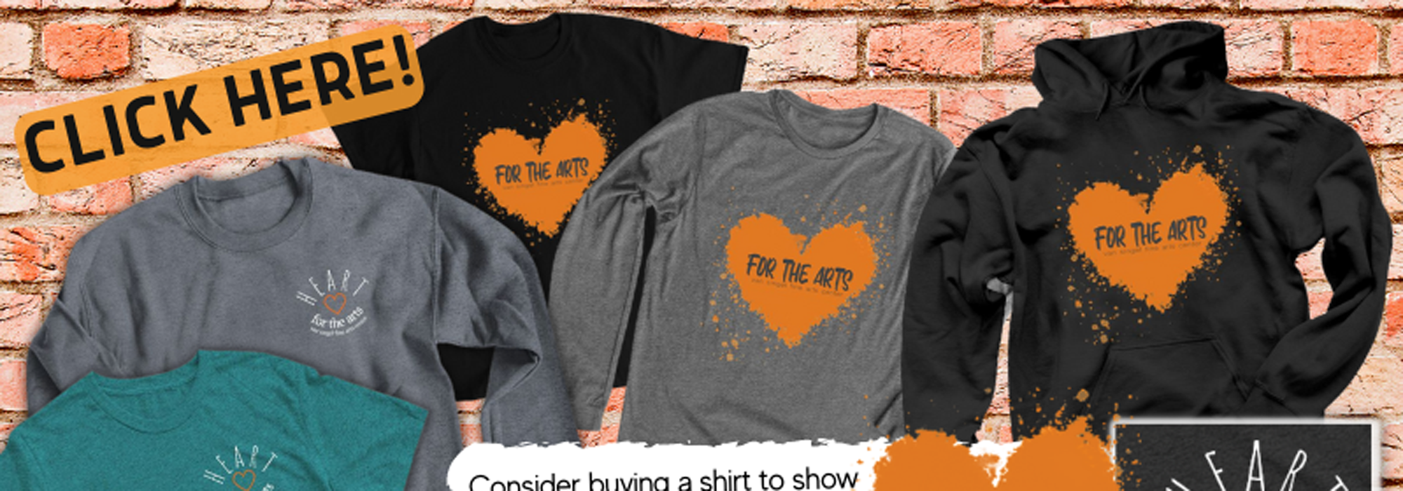 Click here to buy a "Hearts for the Art" shirt, our fundraiser for the Van Singel Foundation!